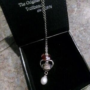Trollbeads Silver and White Pendant Necklace
